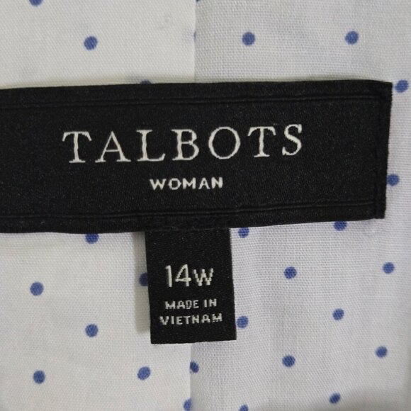 Talbots Lightweight Seersucker 1 Button Linen Blend Blazer Size 14W - Picture 7 of 8
